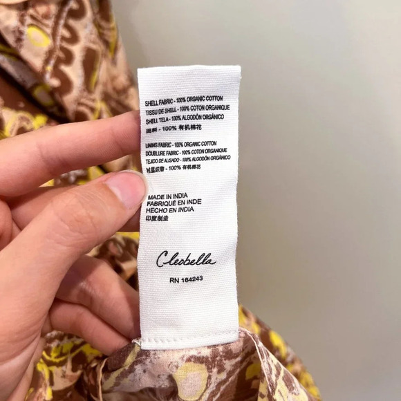 Cleobella Brown Sweetheart Neckline Ruffled Tiered Bohemian Maxi Dress M NWT - Picture 8 of 10